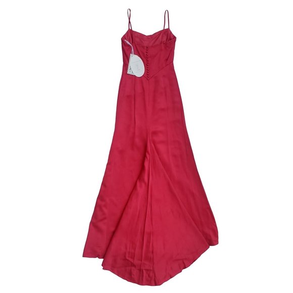 NWT Vintage Watters and Watters Red Satin Formal Maxi Dress Size 2 - Picture 6 of 13